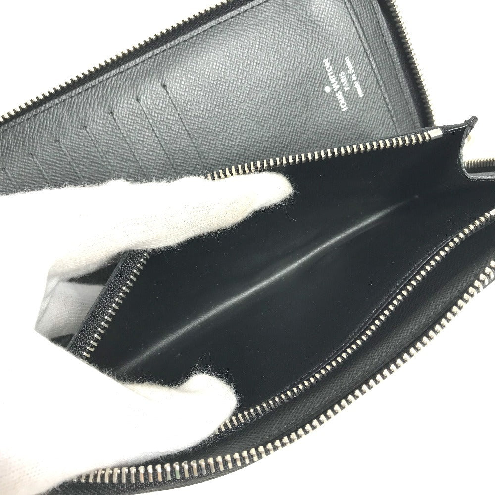 LOUIS VUITTON Long Wallet Purse N61253 Damier Grafitto Canvas black Damier Graphite Karakoram Zippy Wallet Vertical