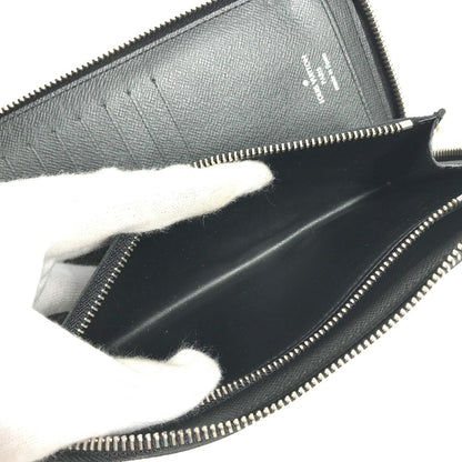 LOUIS VUITTON Long Wallet Purse N61253 Damier Grafitto Canvas black Damier Graphite Karakoram Zippy Wallet Vertical