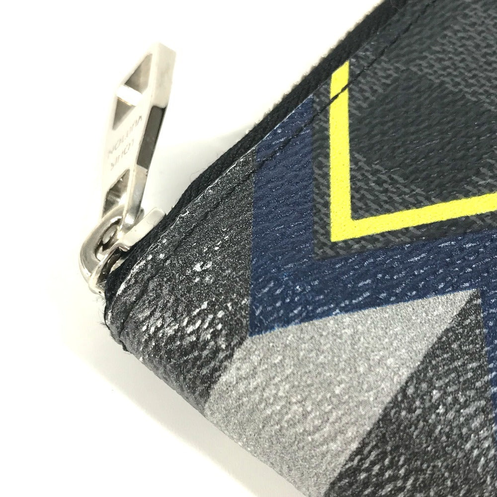 LOUIS VUITTON Long Wallet Purse N61253 Damier Grafitto Canvas black Damier Graphite Karakoram Zippy Wallet Vertical