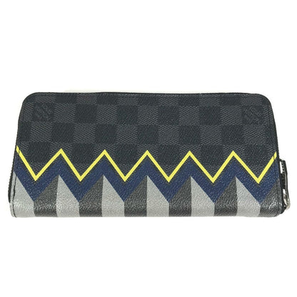 LOUIS VUITTON Long Wallet Purse N61253 Damier Grafitto Canvas black Damier Graphite Karakoram Zippy Wallet Vertical
