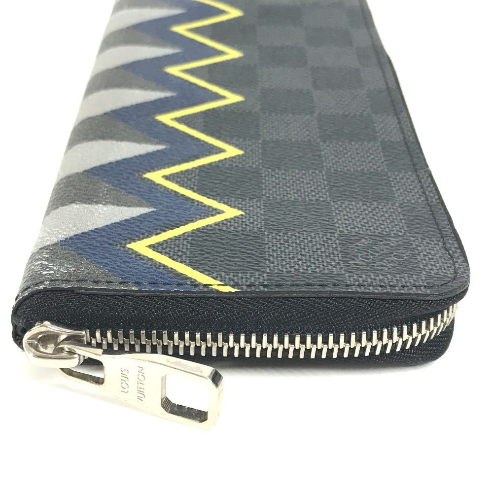 LOUIS VUITTON Long Wallet Purse N61253 Damier Grafitto Canvas black Damier Graphite Karakoram Zippy Wallet Vertical