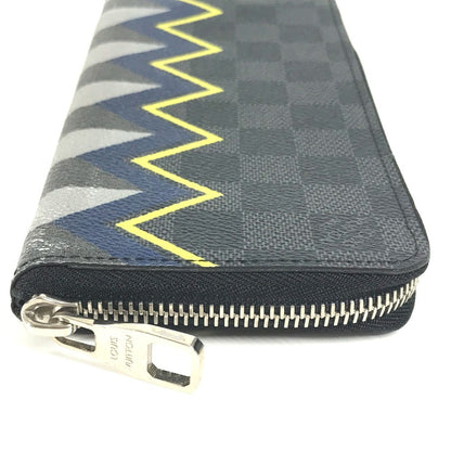 LOUIS VUITTON Long Wallet Purse N61253 Damier Grafitto Canvas black Damier Graphite Karakoram Zippy Wallet Vertical