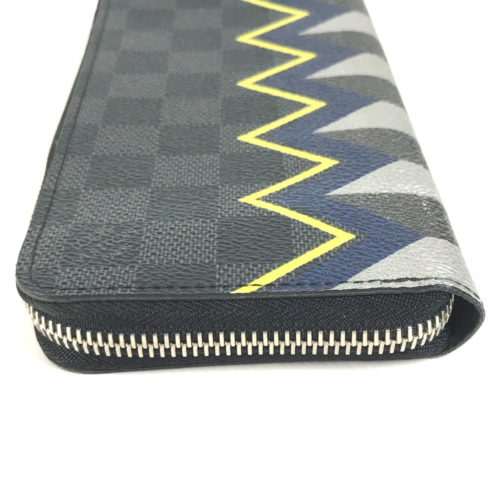 LOUIS VUITTON Long Wallet Purse N61253 Damier Grafitto Canvas black Damier Graphite Karakoram Zippy Wallet Vertical