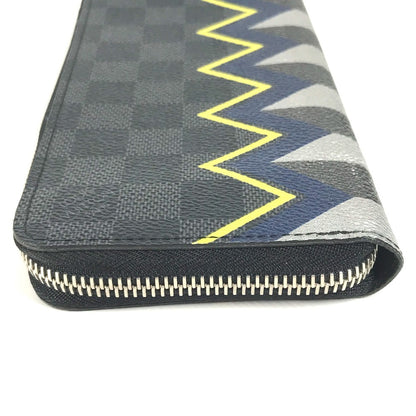 LOUIS VUITTON Long Wallet Purse N61253 Damier Grafitto Canvas black Damier Graphite Karakoram Zippy Wallet Vertical