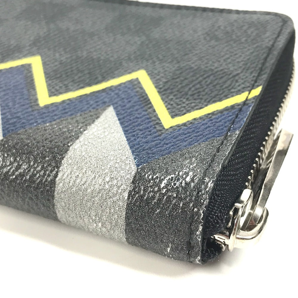 LOUIS VUITTON Long Wallet Purse N61253 Damier Grafitto Canvas black Damier Graphite Karakoram Zippy Wallet Vertical