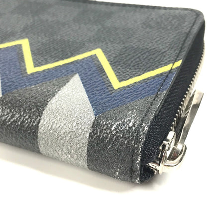 LOUIS VUITTON Long Wallet Purse N61253 Damier Grafitto Canvas black Damier Graphite Karakoram Zippy Wallet Vertical