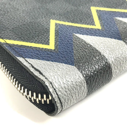 LOUIS VUITTON Long Wallet Purse N61253 Damier Grafitto Canvas black Damier Graphite Karakoram Zippy Wallet Vertical