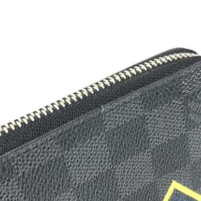 LOUIS VUITTON Long Wallet Purse N61253 Damier Grafitto Canvas black Damier Graphite Karakoram Zippy Wallet Vertical