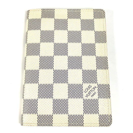 LOUIS VUITTON passport case N60032 Damier Azur Canvas white Damier Azur Couvel Tulle Passopole