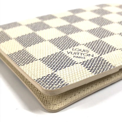 LOUIS VUITTON passport case N60032 Damier Azur Canvas white Damier Azur Couvel Tulle Passopole