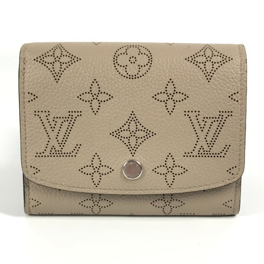 LOUIS VUITTON Folded wallet M62542 monogram mahina leather beige Monogram Mahina Portefeuille Iris Compact