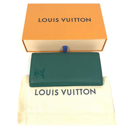 LOUIS VUITTON Long Wallet Purse M82279 leather green LV Aerogram Portefeuille Blaza NM
