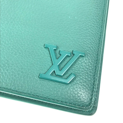 LOUIS VUITTON Long Wallet Purse M82279 leather green LV Aerogram Portefeuille Blaza NM