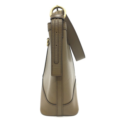 BURBERRY Shoulder Bag leather Brown Inner check one belt