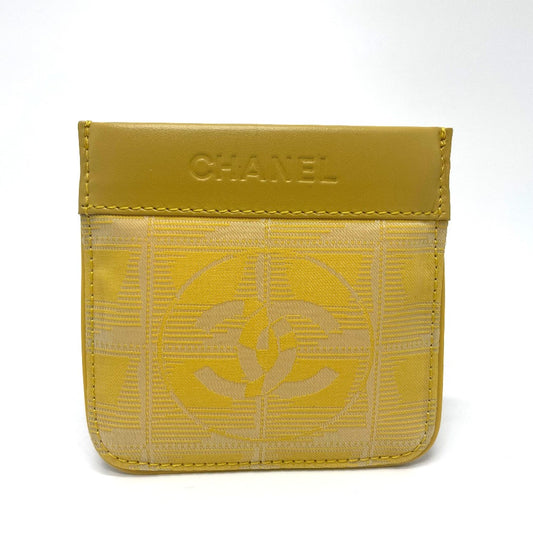 CHANEL Coin case Leather / PVC yellow CC COCO Mark New travel line