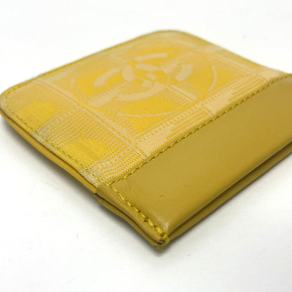 CHANEL Coin case Leather / PVC yellow CC COCO Mark New travel line