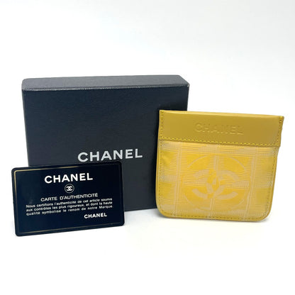 CHANEL Coin case Leather / PVC yellow CC COCO Mark New travel line