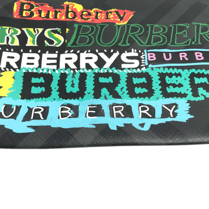 BURBERRY Clutch bag leather black Graffiti Check
