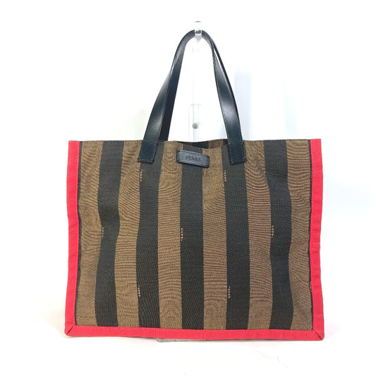 FENDI Tote Bag 8BH252 Leather / canvas Brown Shoulder Bag Shoulder Bag Pecan