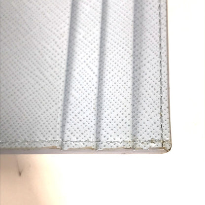 PRADA Card Case leather Light blue Embossed logo
