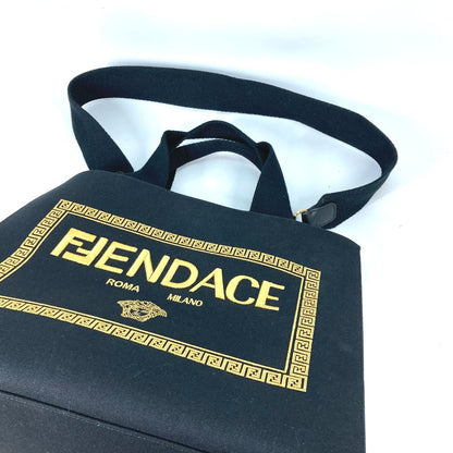 FENDI Shoulder Bag 8BH395 canvas black VERSACE collaboration FENDACE FENDACE Women Used Authentic
