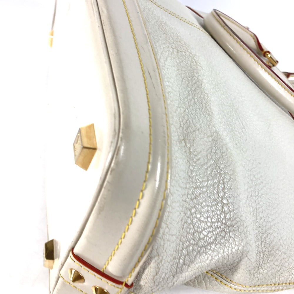 LOUIS VUITTON Handbag M91874 Suhari leather white Suhari LockitMM Women Used Authentic
