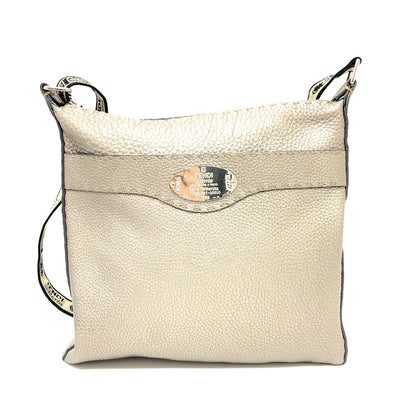 FENDI Shoulder Bag leather Metallic color Celeria