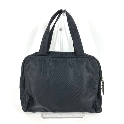 PRADA Handbag Nylon black Triangle logo plate