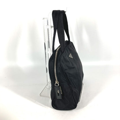 PRADA Handbag Nylon black Triangle logo plate