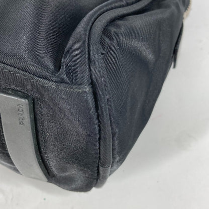 PRADA Handbag Nylon black Triangle logo plate