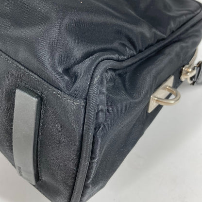 PRADA Handbag Nylon black Triangle logo plate