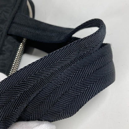 PRADA Handbag Nylon black Triangle logo plate