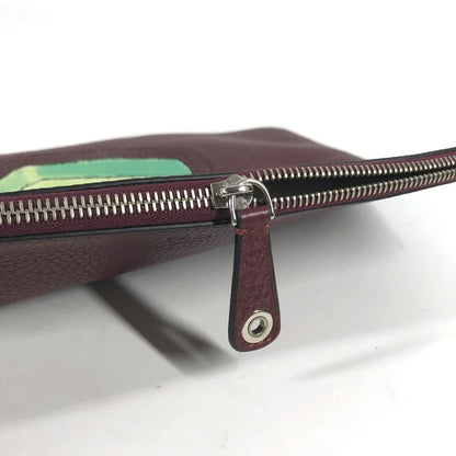 FENDI Clutch bag 7N0078 leather Brown type Pouch pouch Telephone Design mens Used Authentic