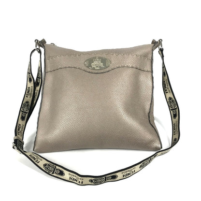 FENDI Shoulder Bag leather Beige type Celeria