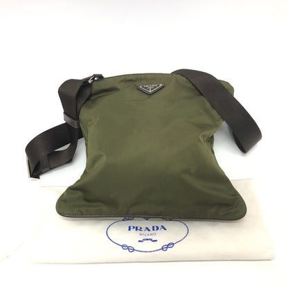 PRADA Shoulder Bag Nylon khaki Triangle logo