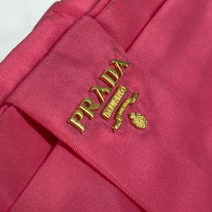 PRADA Clutch bag Nylon pink With strap Ribbon Ribon