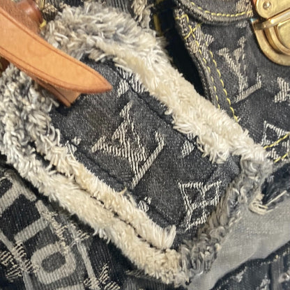 LOUIS VUITTON Handbag M95381 denim black Monogram Denim Patchwork Speedy 30 Women Used Authentic