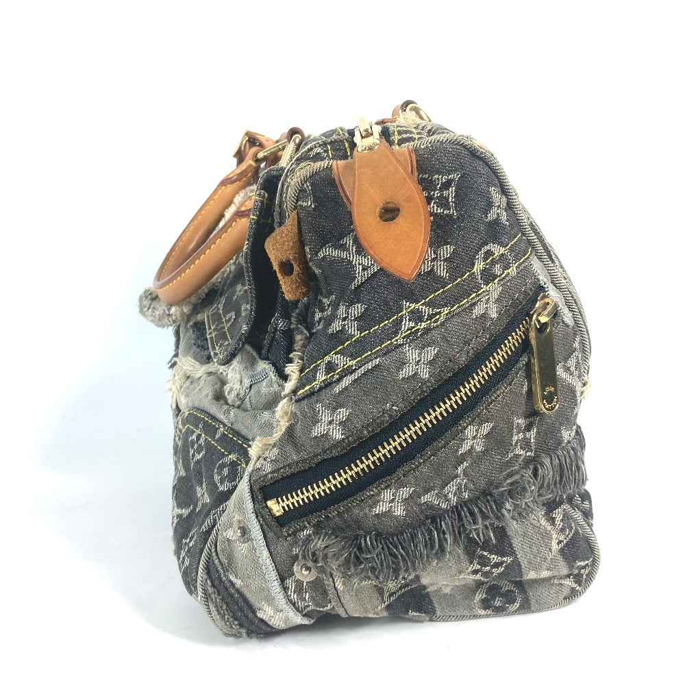 LOUIS VUITTON Handbag M95381 denim black Monogram Denim Patchwork Speedy 30 Women Used Authentic