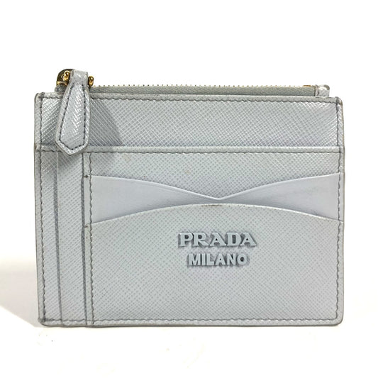 PRADA Coin case saffiano leather blue logo
