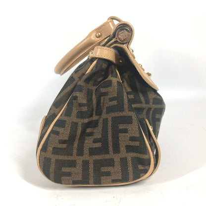 FENDI Handbag Leather / canvas Brown Turn lock Zucca