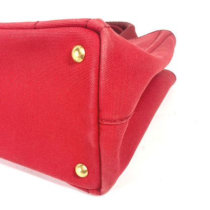 PRADA Tote Bag canvas Red With logo Canapa CANAPA MINI
