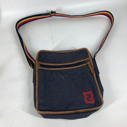 FENDI Shoulder Bag denim blue Pochette logo