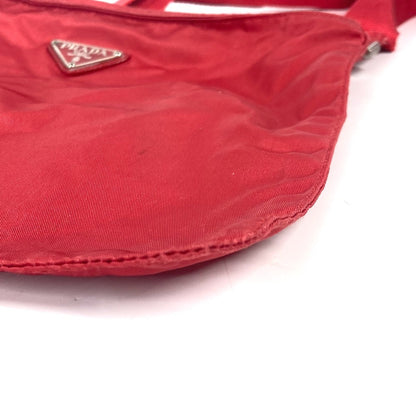PRADA Shoulder Bag Nylon Red Crossbody bag Triangle logo plate