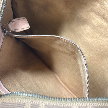 FENDI Shoulder Bag Leather / canvas Pink beige type Selleria logo Zucca