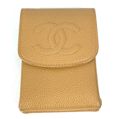 CHANEL Cigarette case A13511 Caviar skin beige CC COCO Mark logo