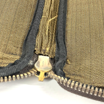 FENDI Clutch bag leather Brown vintage FF logo