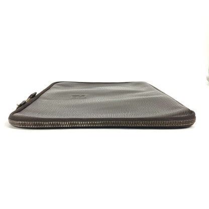 FENDI Clutch bag leather Brown vintage FF logo