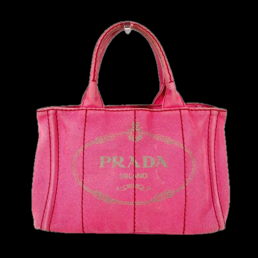 PRADA Handbag canvas pink Canapa