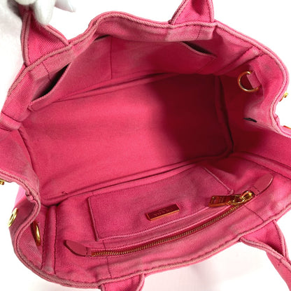 PRADA Handbag canvas pink Canapa