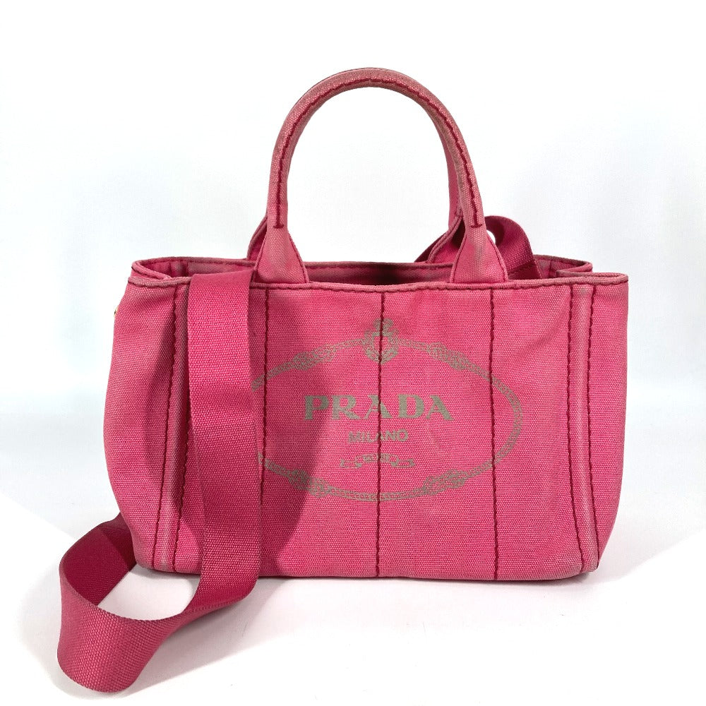 PRADA Handbag canvas pink Canapa